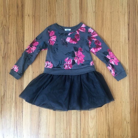 Gray Floral Tulle Dress - Picture 1 of 11